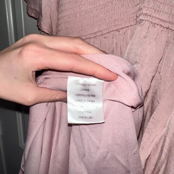 In Loom Blush Pink Smocked Flutter Sleeve Maxi Dress - Size L - Picture 4 of 4